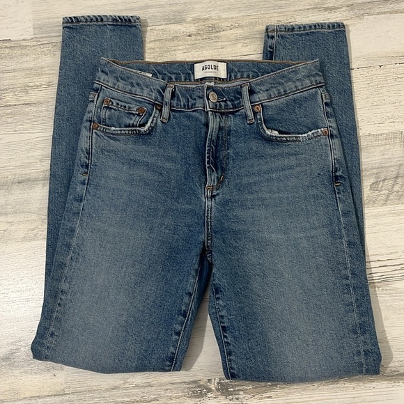 AGOLDE Distressed Knee Skinny Jeans Size 26 - Picture 3 of 11